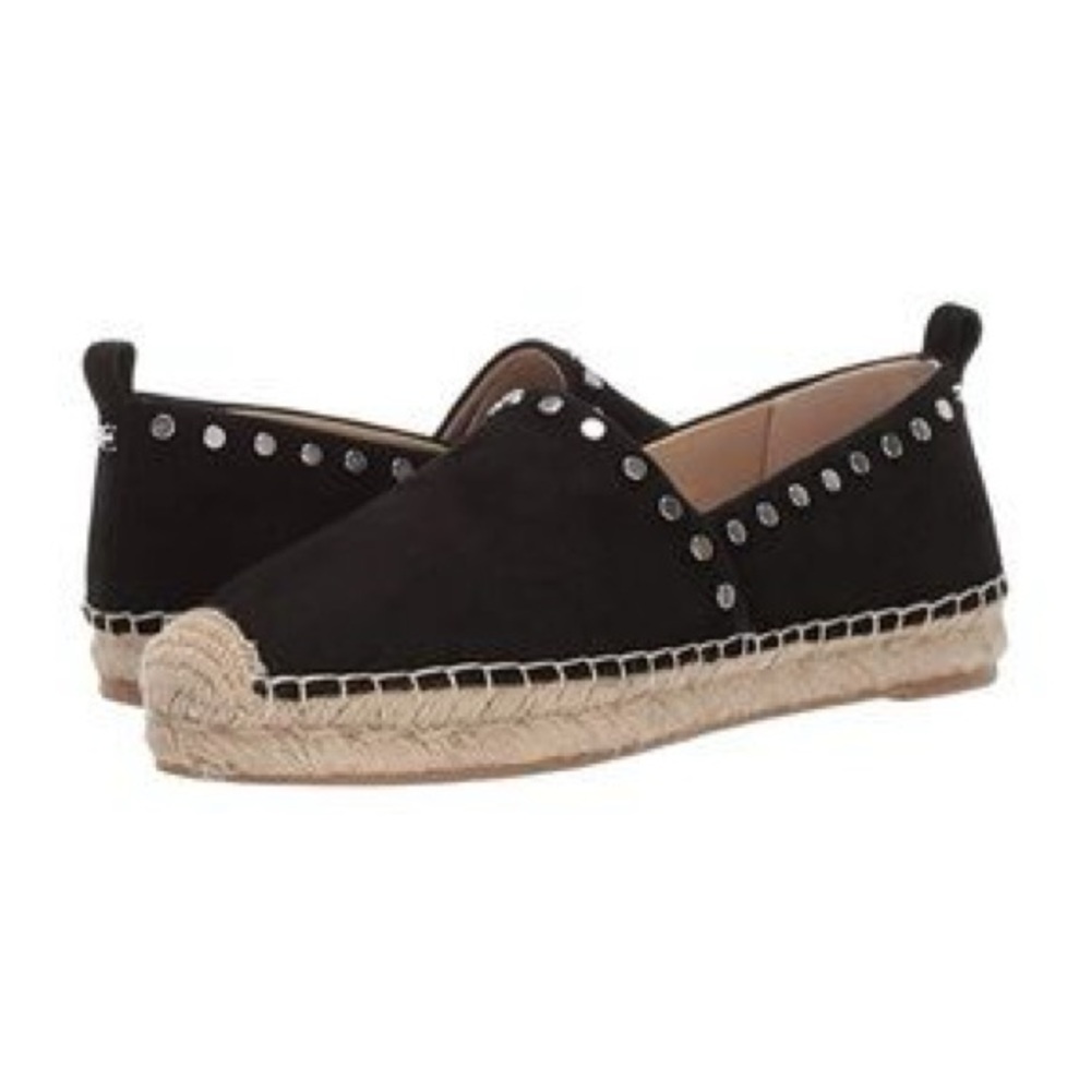 Sam Edelman Black Espadrille Flats with Studded Detail